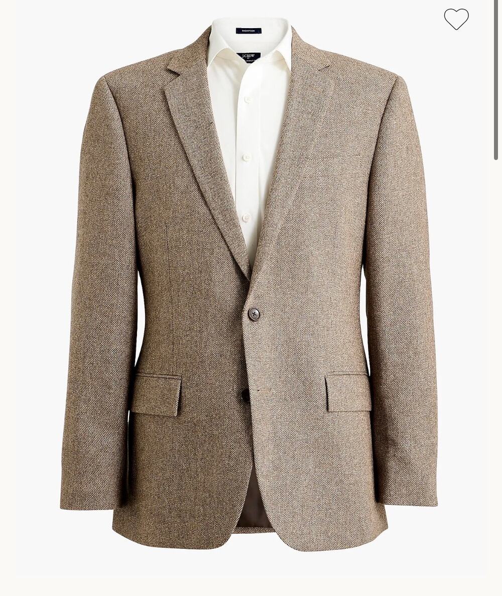 J. Crew Slim-fit Thompson Wool Herringbone Sport Coat Blazer Brown Tan 42R